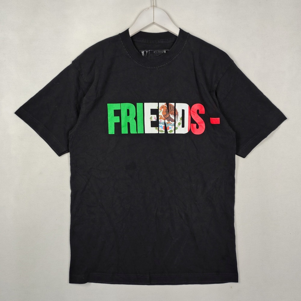 VLONE Mexico Friends- Graphic T-Shirt Black Green White Red V Logo Medium